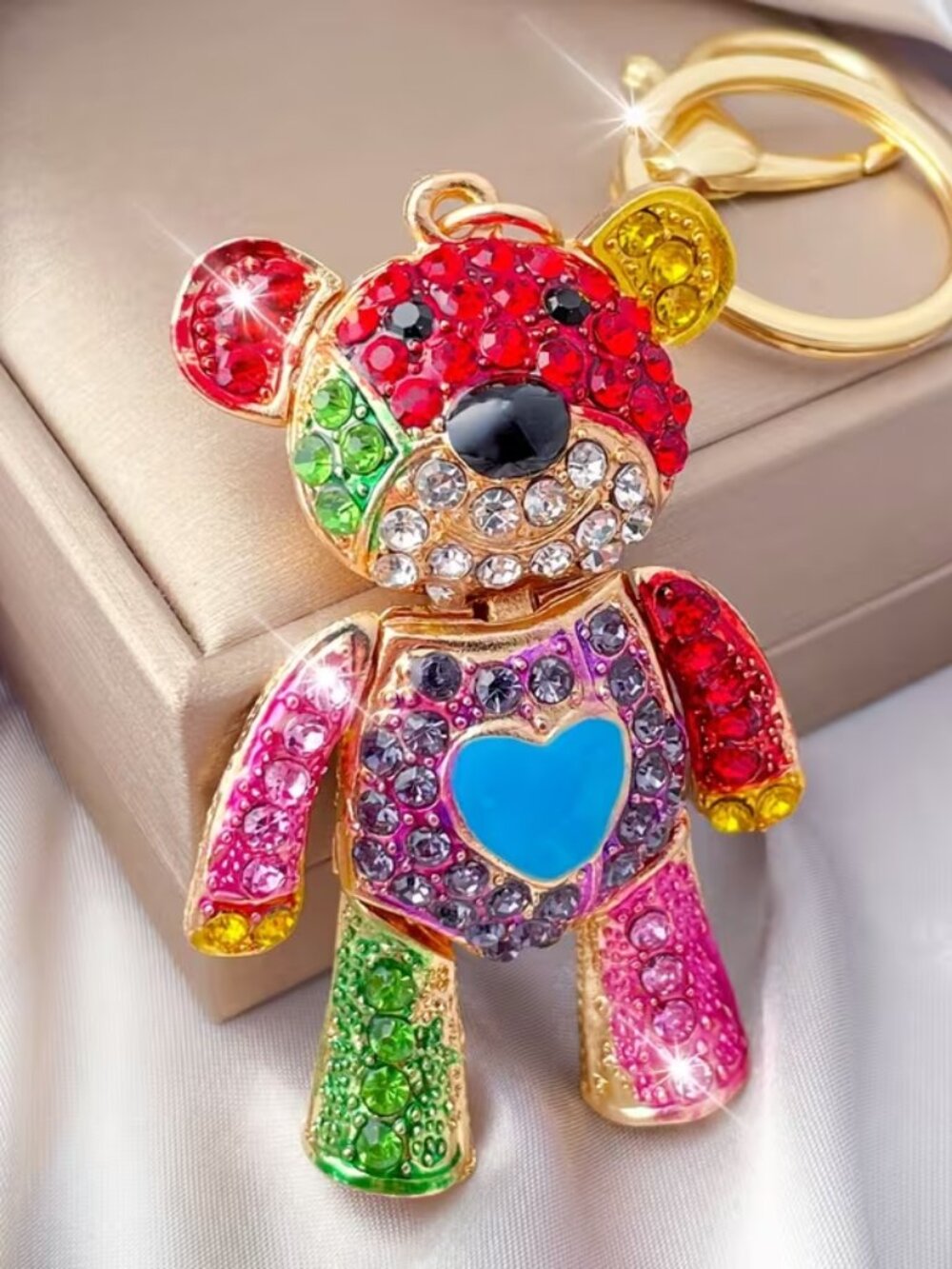 TEDDY BEAR CRYSTALS BAG CHARM KEY CHAIN